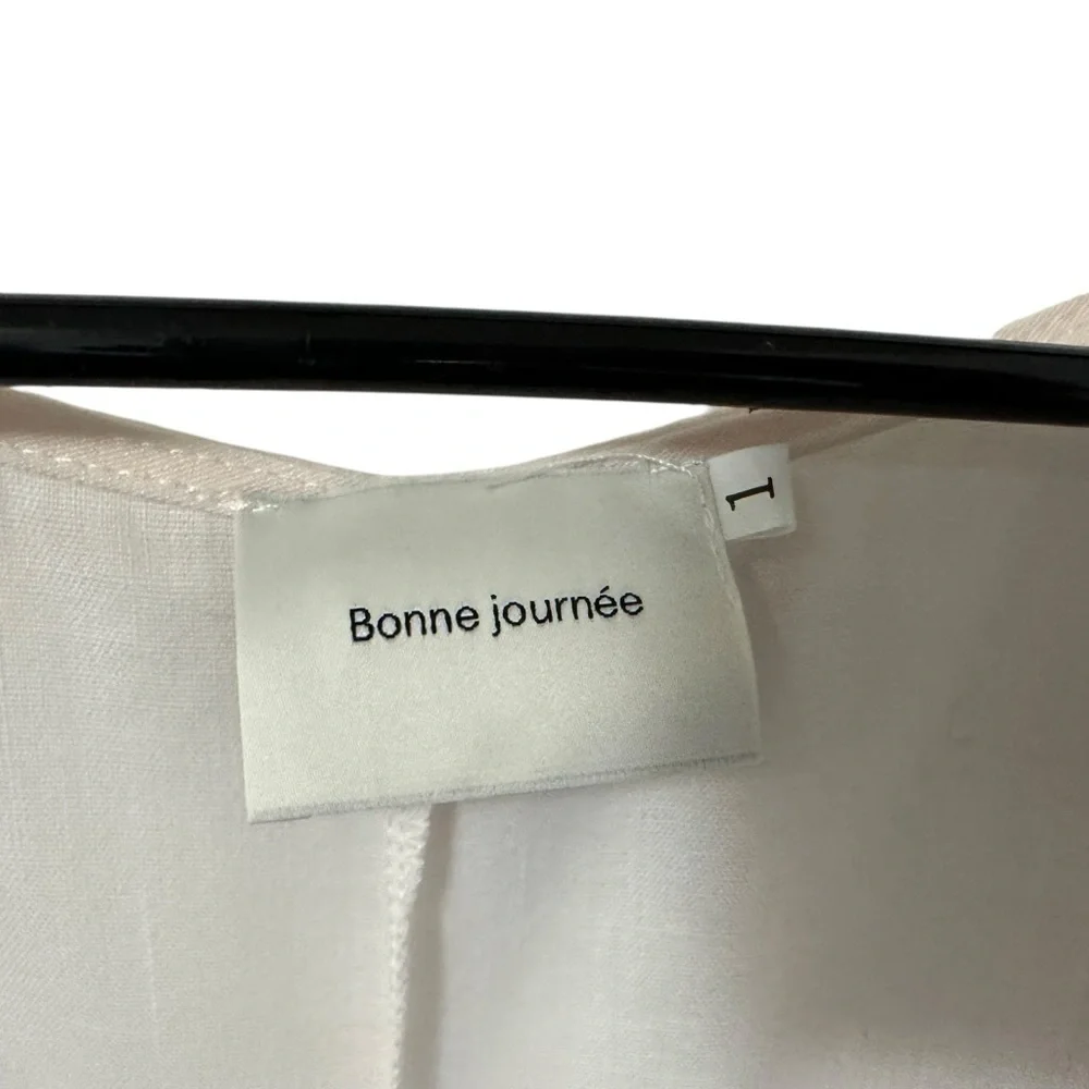 Bonne Journee Womens Floral Kimono Robe Sz 1 Sm/Med? Cream Exaggerated Sleeve - Picture 6 of 6